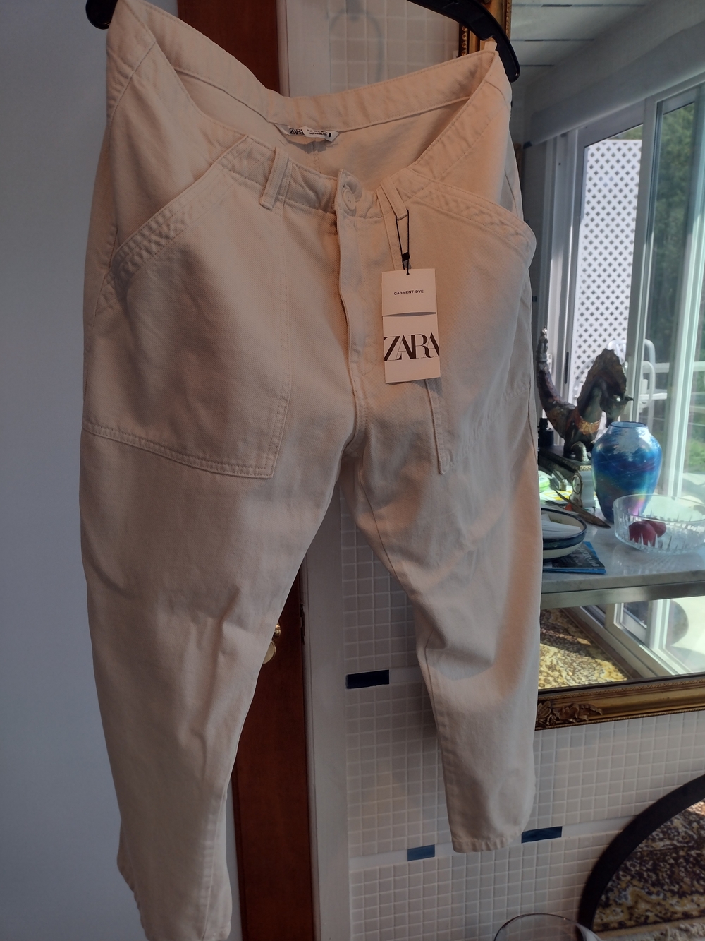 Zara Men’s Cream Casual Cotton Pants